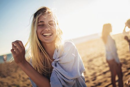 Woman beach sun
